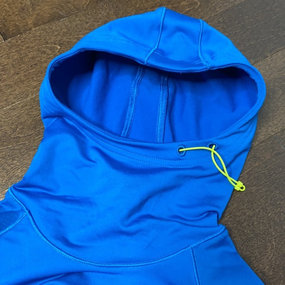 Adidas Blue Climawarm Noel Long Sleeve Top with Hood - Picture 11 of 14